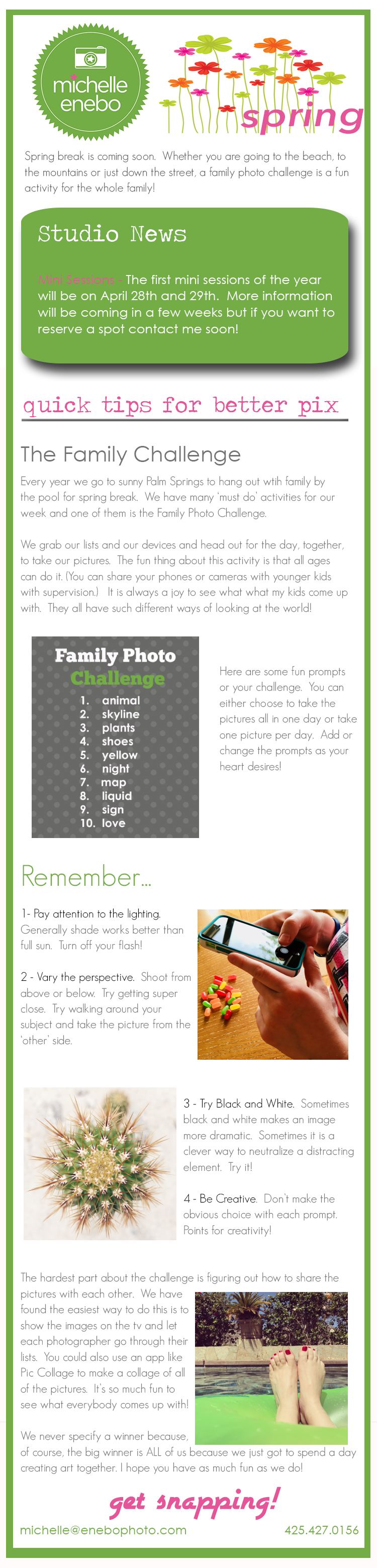 Family Photo Challenge Newsletter